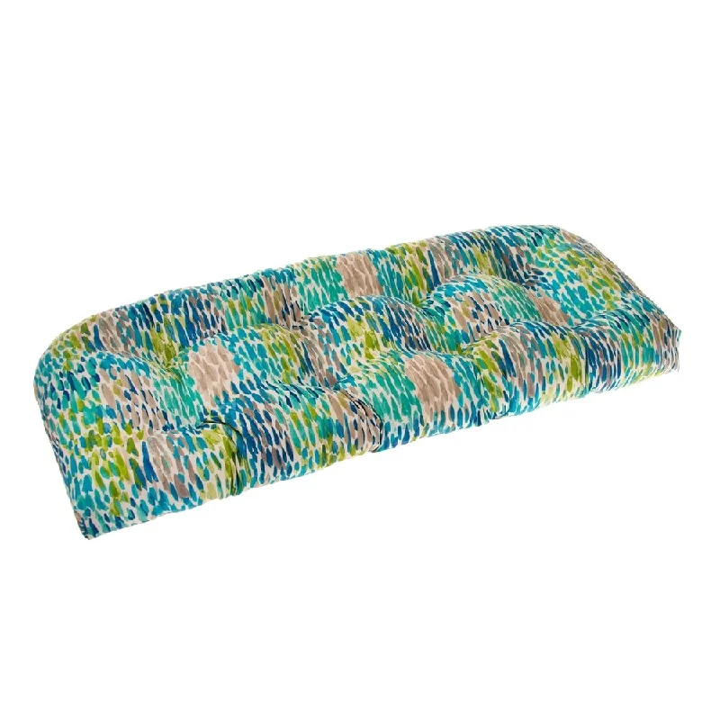 Year-End Sale Glasgow April Showers Reversible Wicker Loveseat Cushion by Havenside Home Year-End Sale Glasgow April Showers Reversible Wicker Loveseat Cushion by Havenside Home