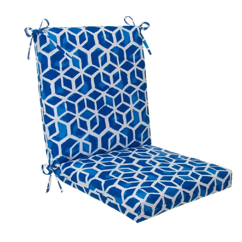 Steals and Deals Glasgow Blue Geometric Square Chair Cushion by Havenside Home