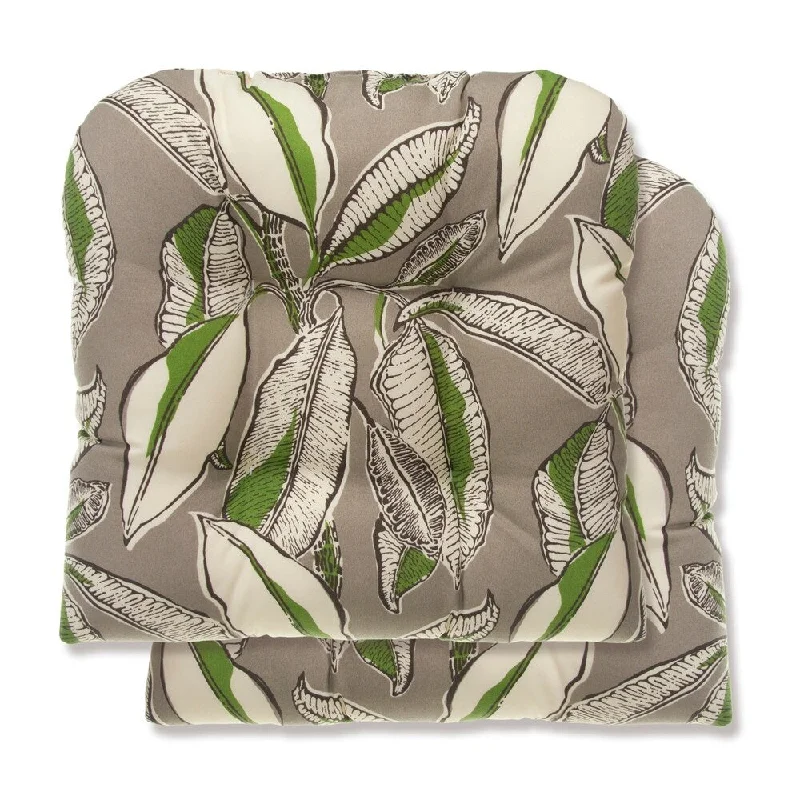 Clearance Items Glasgow Tropical Leaves Reversible Tufted Wicker Chair Cushion (Set of 2) by Havenside Home Clearance Items Glasgow Tropical Leaves Reversible Tufted Wicker Chair Cushion (Set of 2) by Havenside Home