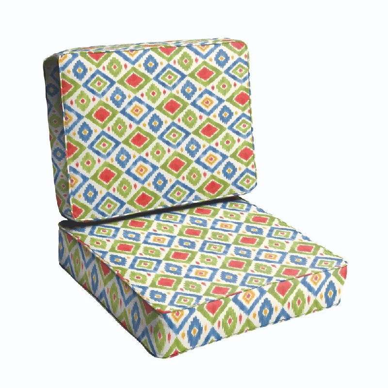 Extra Discounts Green/ Red Diamonds 2-piece Indoor/Outdoor Cushion Set