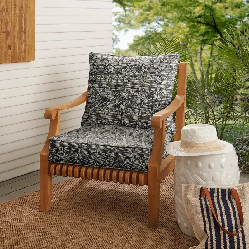 Reduced Prices Grey Geo Deep Seating Corded Chair Pillow and Cushion Set by Havenside Home Reduced Prices Grey Geo Deep Seating Corded Chair Pillow and Cushion Set by Havenside Home