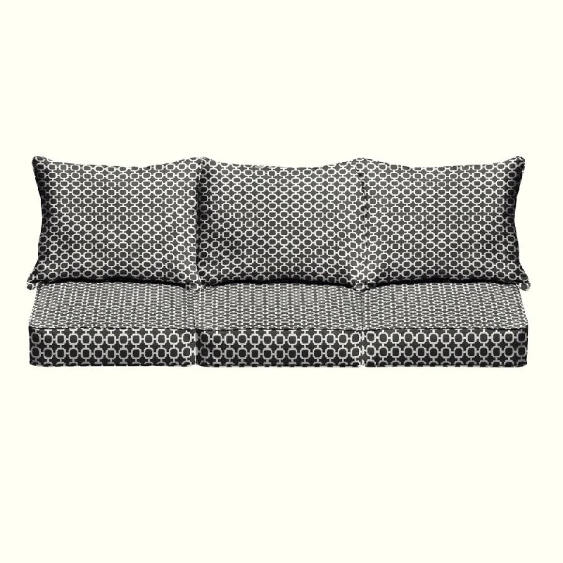 Clearance Items Hadley II Black Chainlink Indoor/ Outdoor Corded Pillow and Cushion 6-pc Sofa Set Clearance Items Hadley II Black Chainlink Indoor/ Outdoor Corded Pillow and Cushion 6-pc Sofa Set