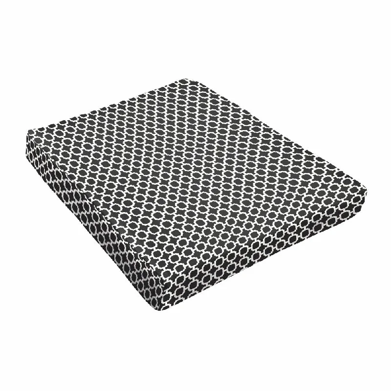 Super Sale Hadley II Black Chainlink Indoor/ Outdoor Round Front 18 Inch Tapered Cushion Super Sale Hadley II Black Chainlink Indoor/ Outdoor Round Front 18 Inch Tapered Cushion