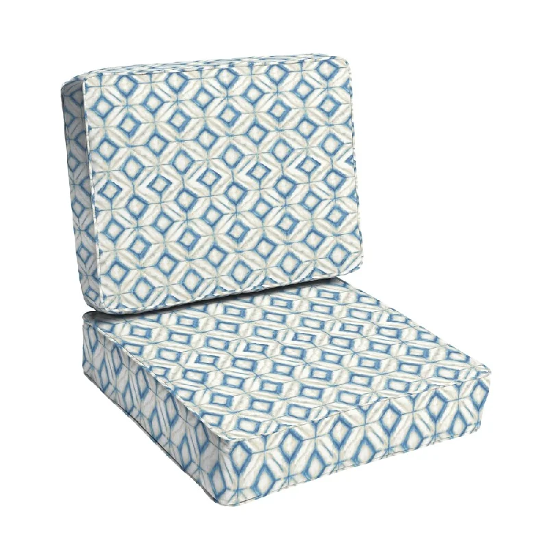 Early Access Humble + Haute Blue Diamond Tile Corded Indoor/ Outdoor Pillow and Cushion Set Early Access Humble + Haute Blue Diamond Tile Corded Indoor/ Outdoor Pillow and Cushion Set