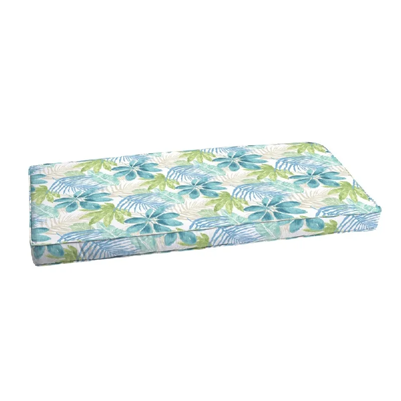 Deal of the Day Humble + Haute Indoor/ Outdoor Blue/ Green Tropical Bench Cushion 37" to 48" Deal of the Day Humble + Haute Indoor/ Outdoor Blue/ Green Tropical Bench Cushion 37" to 48"