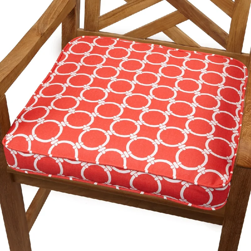 New Deals Links Coral 20-inch Indoor/ Outdoor Corded Chair Cushion