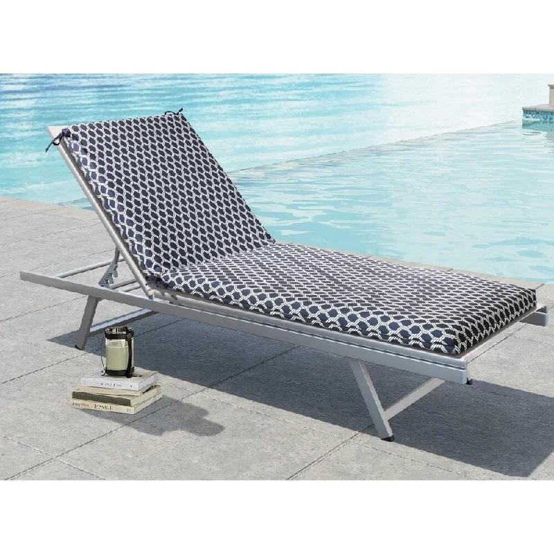 Last Chance Navy basketweave Outdoor lounge chair pad
