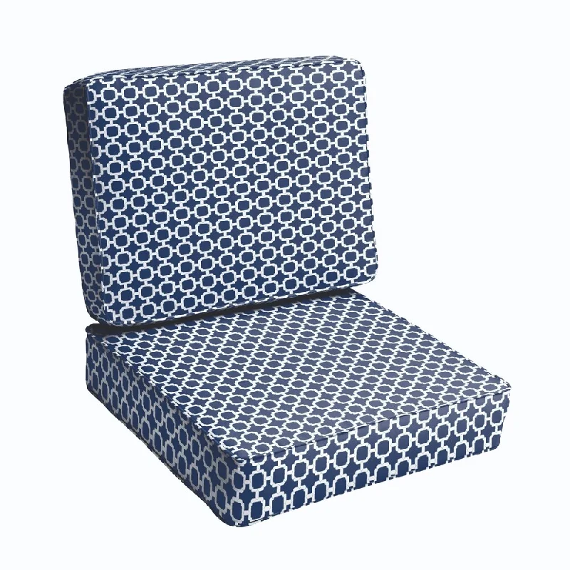 Instant Discount Navy Chainlink 2-piece Indoor/Outdoor Cushion Set