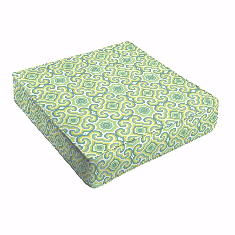 Special Discount Oliver Lime Green/ Aqua Indoor/ Outdoor 22.5 Inch Square Corded Cushion Special Discount Oliver Lime Green/ Aqua Indoor/ Outdoor 22.5 Inch Square Corded Cushion