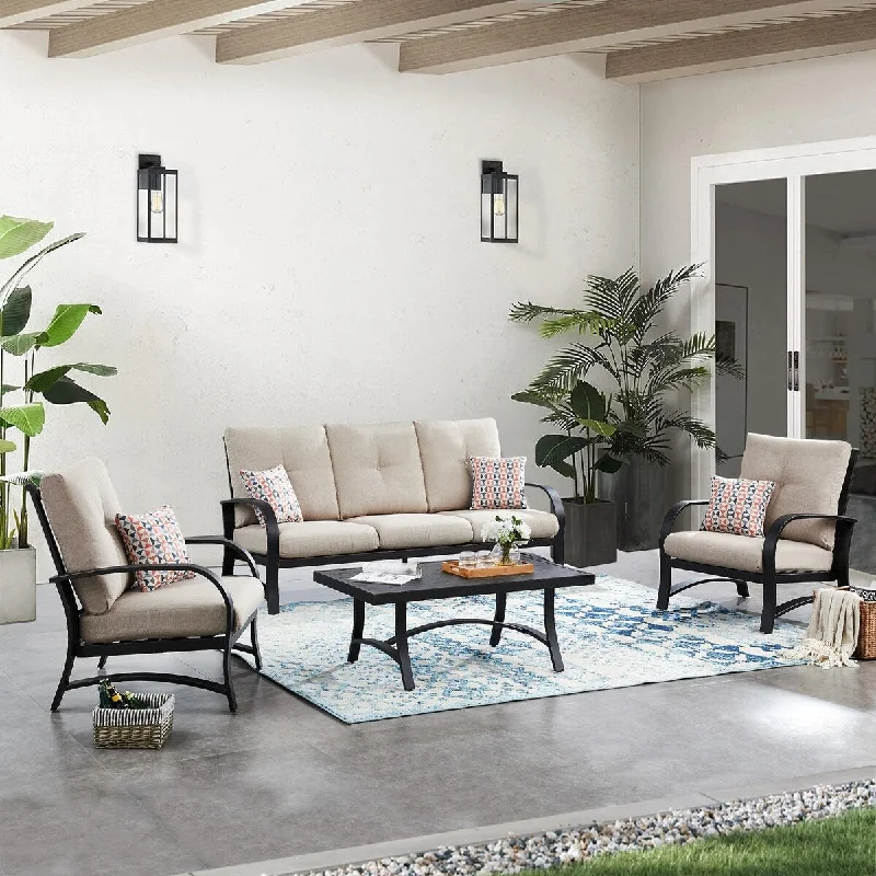 Can't Miss Outdoor Club Patio Lounger Chairs Sofa 4 pcs