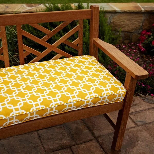 Limited Availability Penelope Yellow 48-inch Outdoor Bench Cushion