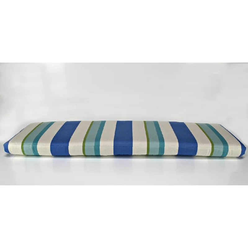 Price Break Pew Bench Cushion in Sunbrella Cascade Stripe Sky