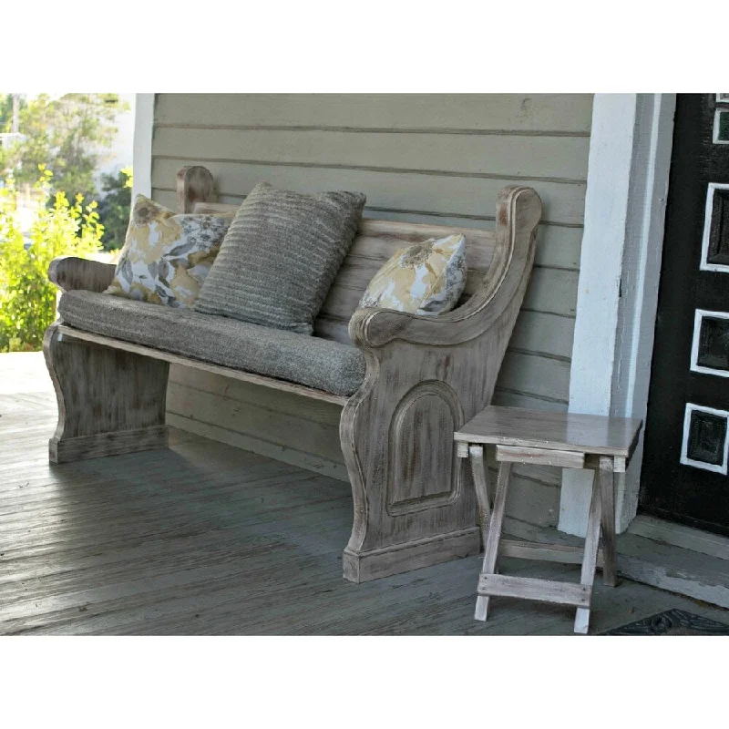 Price Buster Pew Bench Cushion in Sunbrella Puccini Ribbed Gray