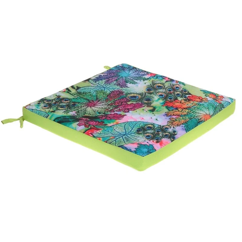 Savings Galore Polyester Photo Print Outdoor Chairpad (safira) - Set Of 2
