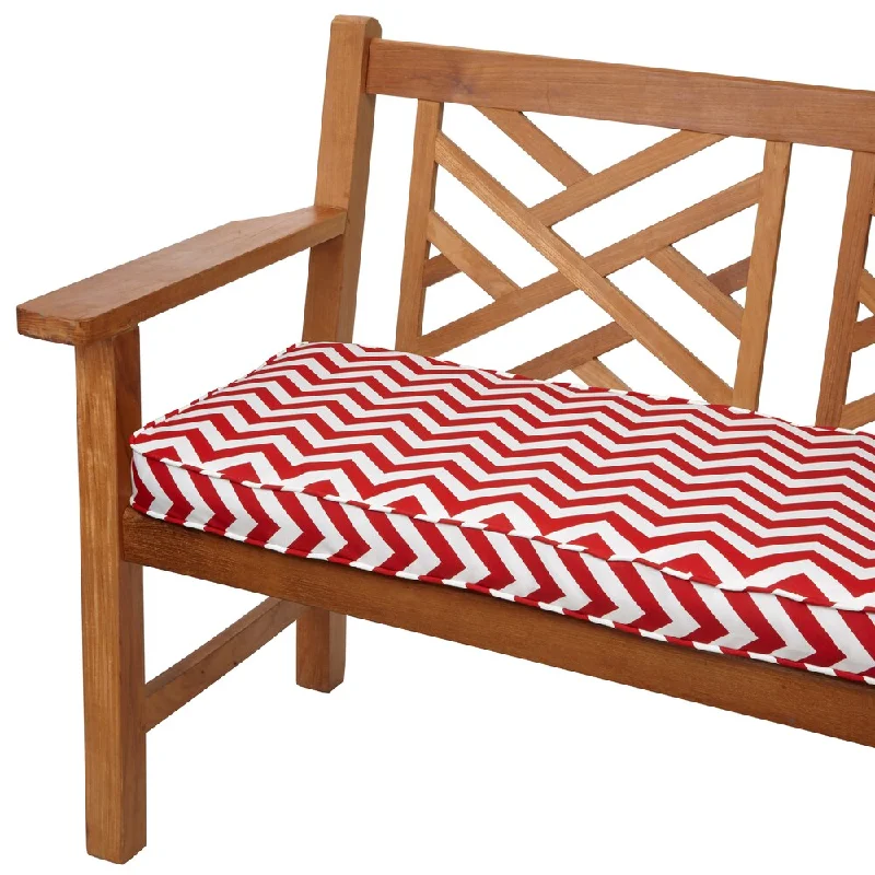 Bonus Savings Red Chevron 60-inch Indoor/ Outdoor Corded Bench Cushion