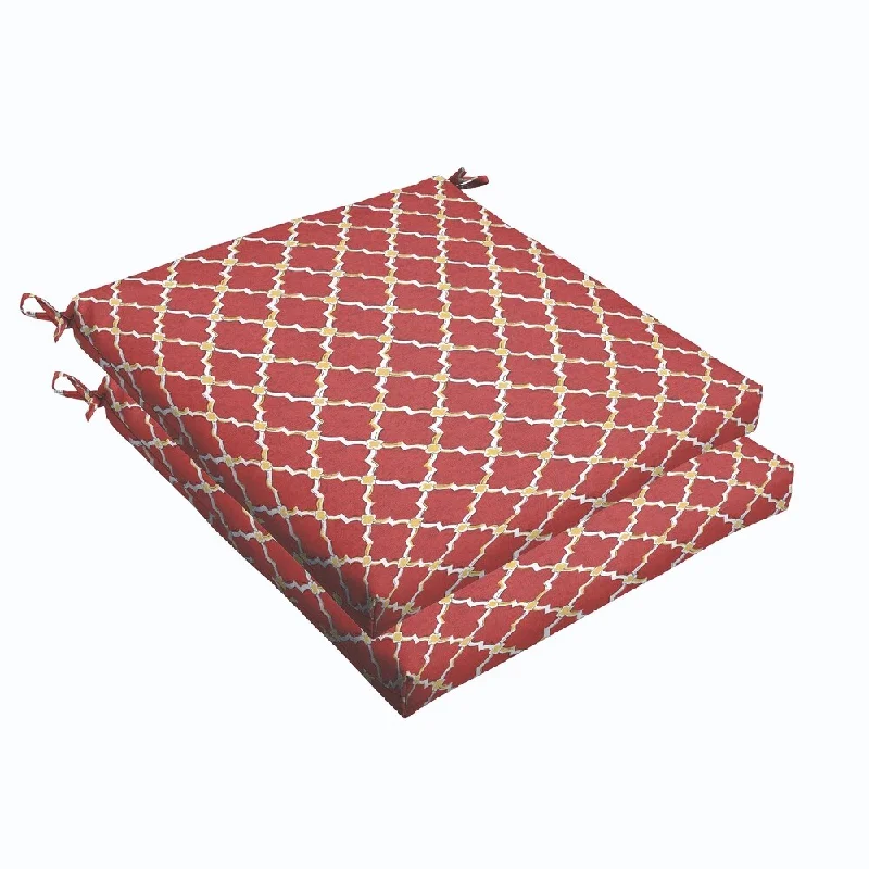 Markdowns Red Gold Berry 19 x 2.5-inch Chair Cushion - Bristol (Set of 2)