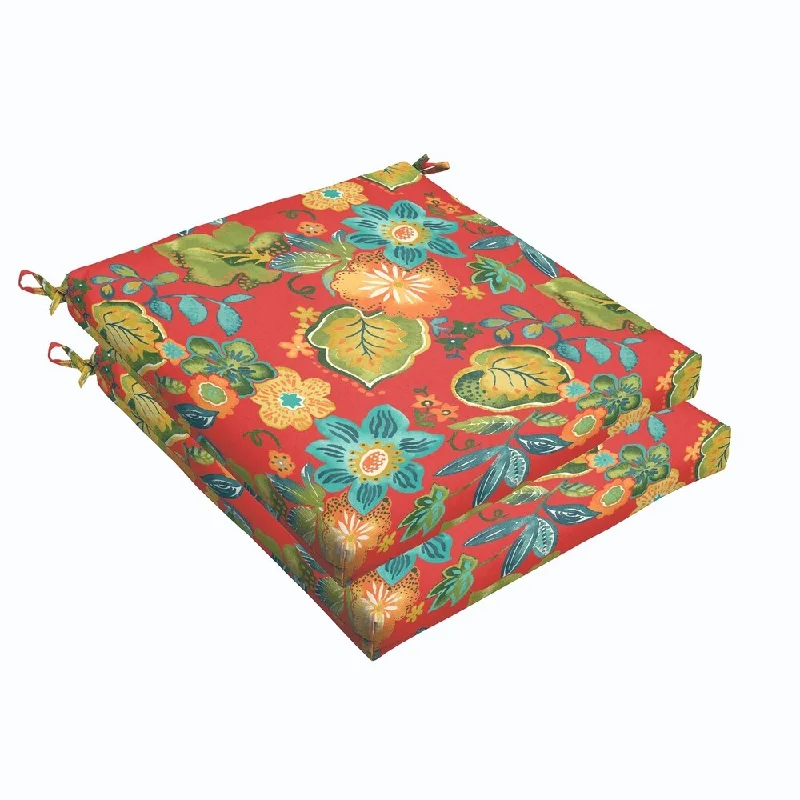 Deal Zone Red Tropical 20 x 2.5-inch Chair Cushion - Bristol (Set of 2)