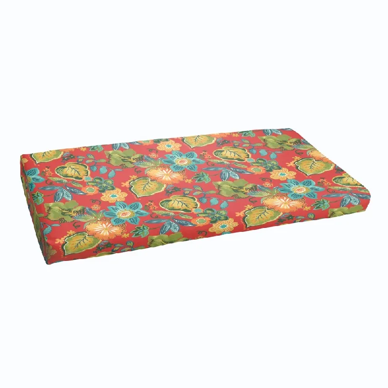 Price Smash Red Tropical Indoor/ Outdoor Bristol Bench Cushion