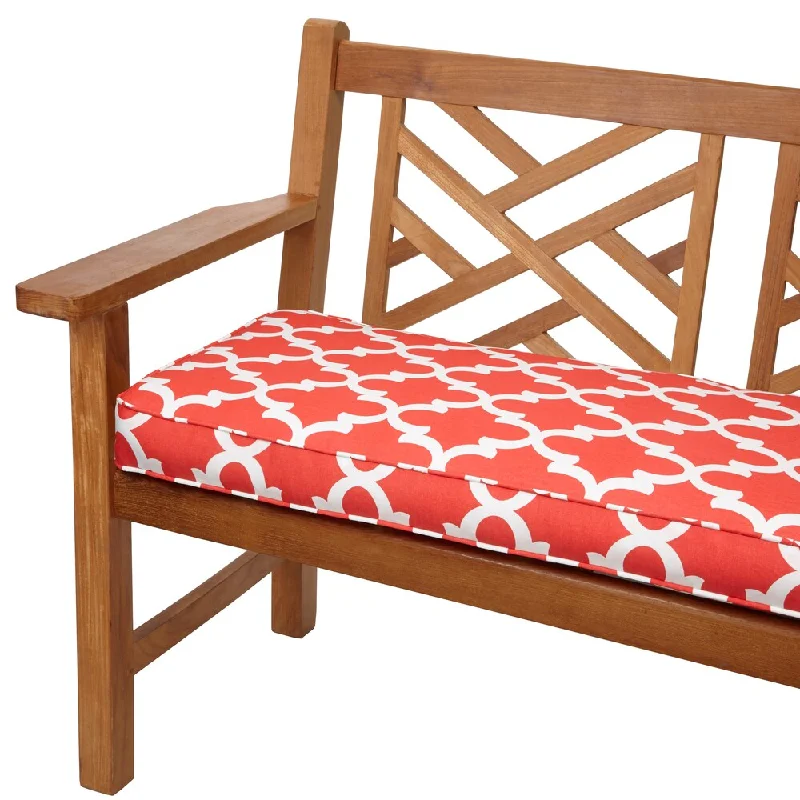 Special Buy Scalloped Coral 60-inch Indoor/ Outdoor Corded Bench Cushion