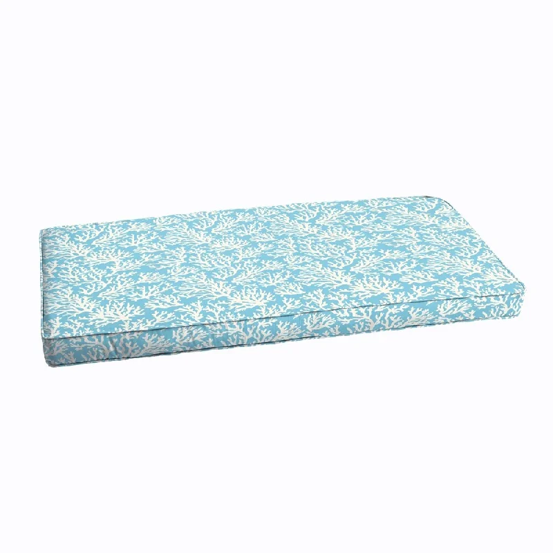 Massive Deals Sloane Aqua Reef Indoor/ Outdoor Bench Corded Cushion