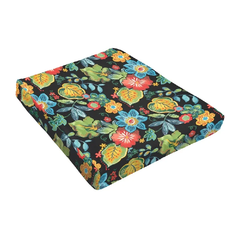 One-DAY Sale Sloane Black Tropical Outdoor Tapered Chair Cushion