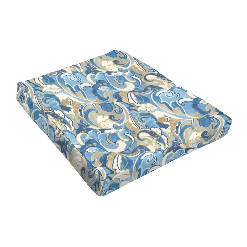 Buy Now Sloane Blue Grey Abstract Outdoor Tapered Chair Cushion