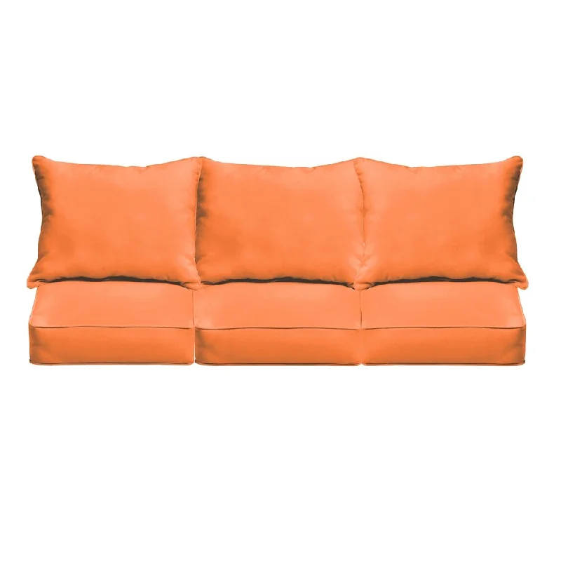 Super Sale Sloane Bright Orange Indoor/ Outdoor Corded Sofa Cushion Set