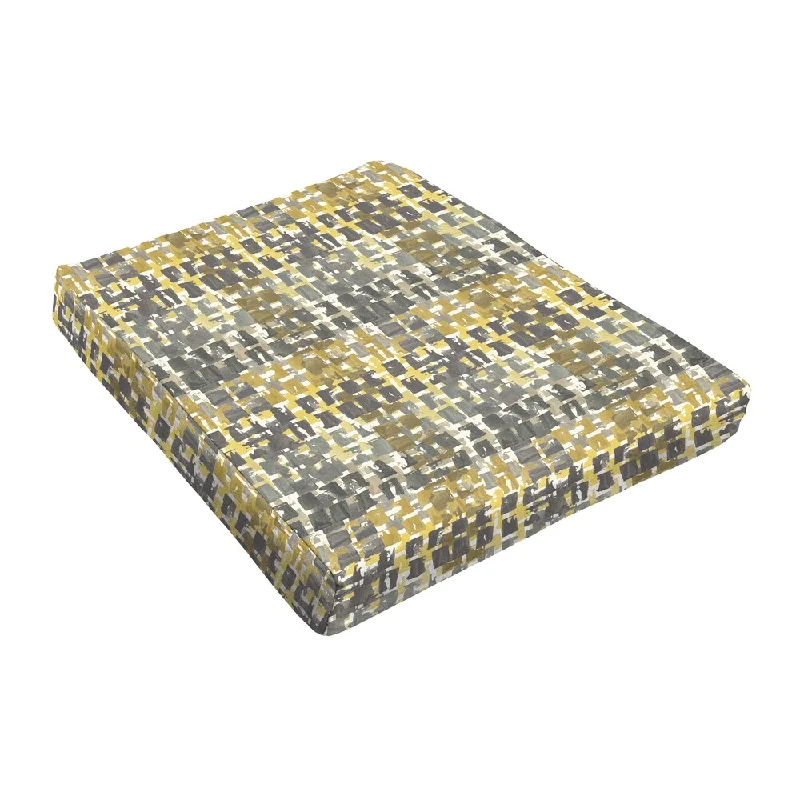 Best Seller Sloane Gold Blocks Outdoor Tapered Chair Cushion (Set of 2)