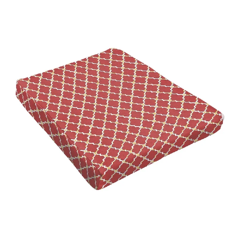 Warehouse Sale Sloane Red Gold Berry Outdoor Tapered Chair Cushion