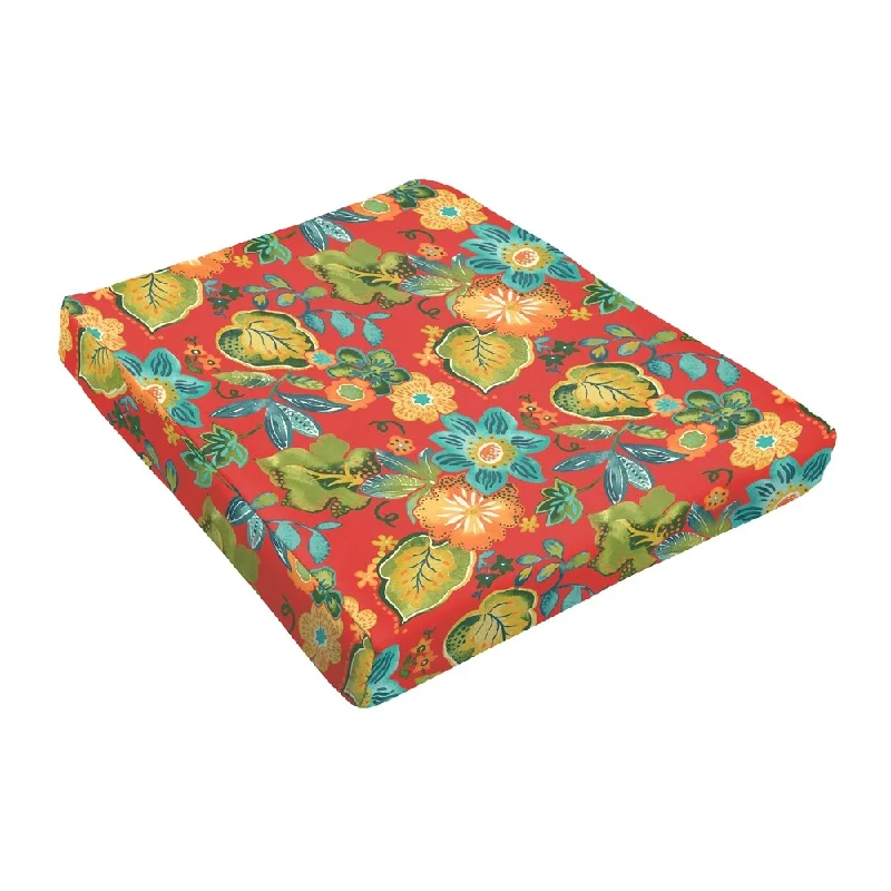 Fantastic Offers Sloane Red Tropical Outdoor Tapered Chair Cushion (Set of 2)