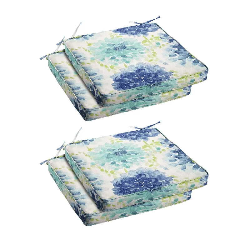 YEAR-End Sale Sorra Home Gardenia Seaglass Outdoor/Indoor Corded Chair Cushion Set of Four 16in x 19in x 2in - 19 in x 16 in x 2 in YEAR-End Sale Sorra Home Gardenia Seaglass Outdoor/Indoor Corded Chair Cushion Set of Four 16in x 19in x 2in - 19 in x 16 in x 2 in