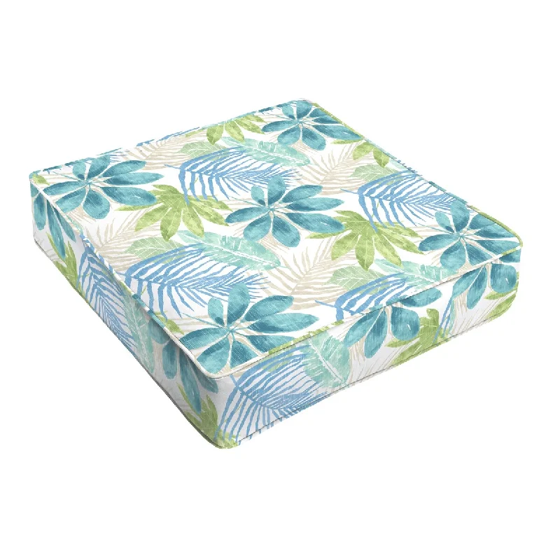 Markdowns Sorra Home Indoor/ Outdoor Blue/ Green Tropical Chair Cushion