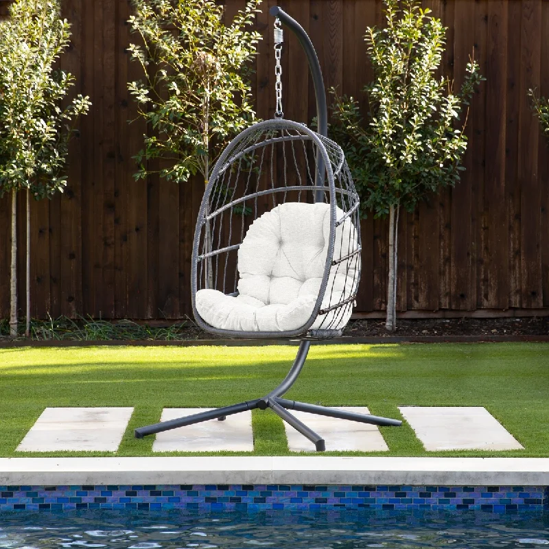 Discount Deals Sorra Home Sunbrella Textured White Indoor/Outdoor Egg Chair Replacement Cushion - 44 in x 27 in x 4 in Discount Deals Sorra Home Sunbrella Textured White Indoor/Outdoor Egg Chair Replacement Cushion - 44 in x 27 in x 4 in