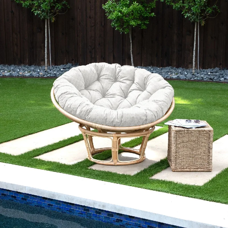 Deal Dash Sorra Home Sunbrella Textured White Indoor/Outdoor Papasan Cushion