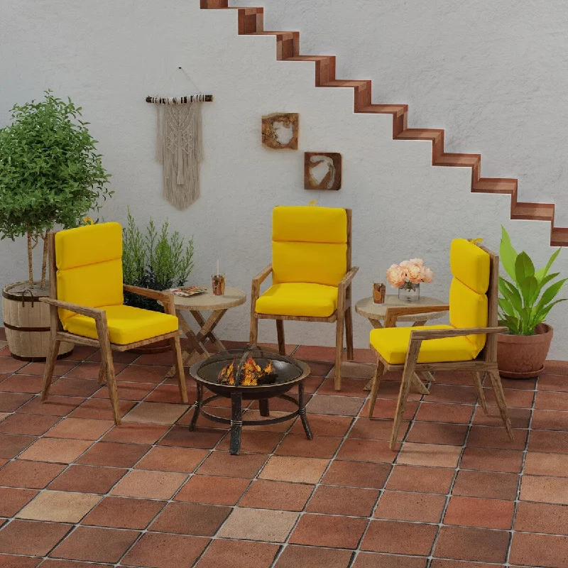 Exclusive Offers Sunbrella 22" x 44" Yellow Solid Outdoor Chair Cushion with Ties and Loop - 44'' L x 22'' W x 4'' H Exclusive Offers Sunbrella 22" x 44" Yellow Solid Outdoor Chair Cushion with Ties and Loop - 44'' L x 22'' W x 4'' H