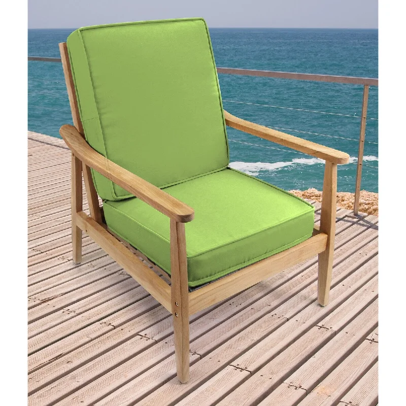 Super Deal Sunbrella 22" x 45" Green Solid Outdoor Deep Seat Chair Cushion Set with Ties - 45'' L x 22'' W x 4'' H Super Deal Sunbrella 22" x 45" Green Solid Outdoor Deep Seat Chair Cushion Set with Ties - 45'' L x 22'' W x 4'' H