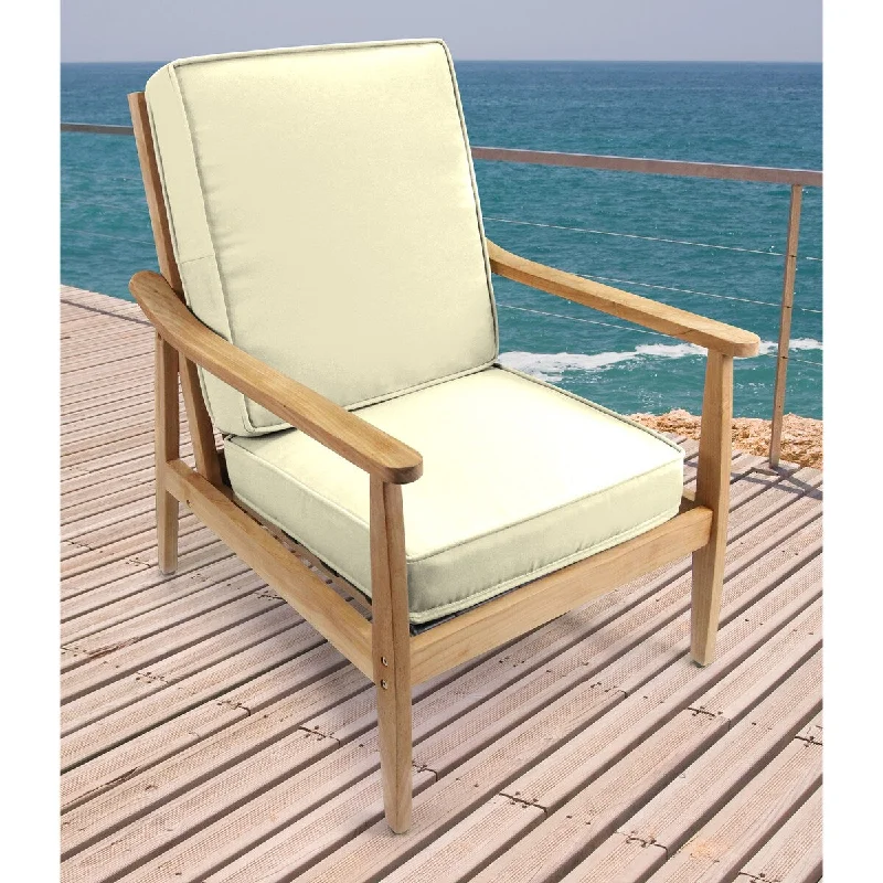 Massive Deals Sunbrella 22" x 45" Natural Solid Outdoor Deep Seat Chair Cushion Set with Ties - 45'' L x 22'' W x 4'' H Massive Deals Sunbrella 22" x 45" Natural Solid Outdoor Deep Seat Chair Cushion Set with Ties - 45'' L x 22'' W x 4'' H