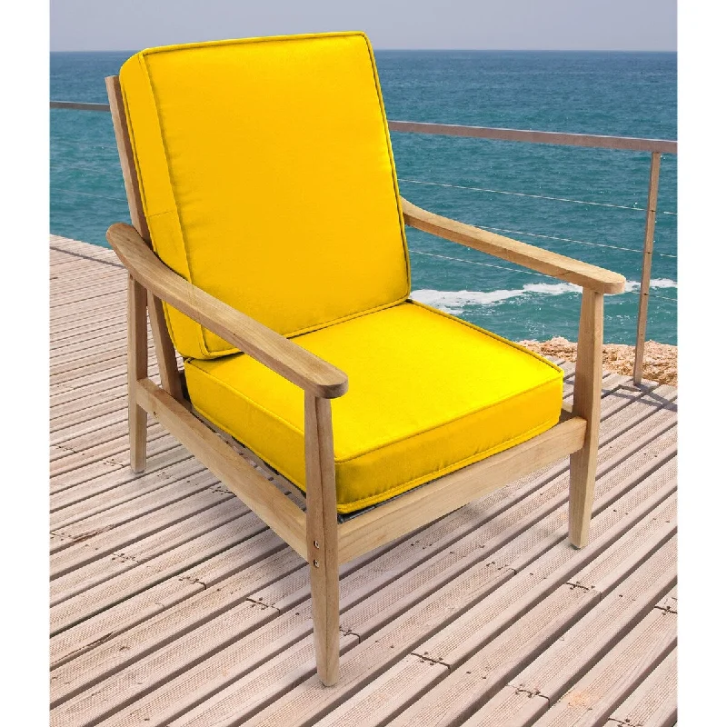 Value Deals Sunbrella 22" x 45" Yellow Solid Outdoor Deep Seat Chair Cushion Set with Ties - 45'' L x 22'' W x 4'' H Value Deals Sunbrella 22" x 45" Yellow Solid Outdoor Deep Seat Chair Cushion Set with Ties - 45'' L x 22'' W x 4'' H