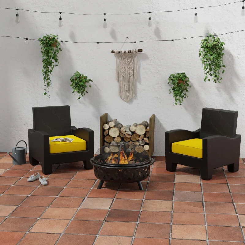 Daily Specials Sunbrella 23" x 22" Yellow Solid Outdoor Deep Seat Cushion with Ties and Welt - 21.5'' L x 22.5'' W x 4'' H Daily Specials Sunbrella 23" x 22" Yellow Solid Outdoor Deep Seat Cushion with Ties and Welt - 21.5'' L x 22.5'' W x 4'' H