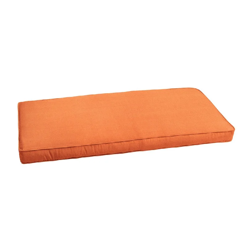 Price Blitz Sunbrella Tangerine Orange Indoor/ Outdoor Bench Cushion 55" to 60"
