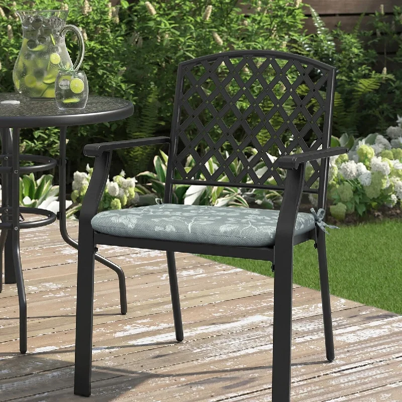 Super Savings Sunny Citrus Outdoor Leaf Print Arm Chair Cushion 18 x 19 in Grey - 18" x 19" x 2.75" Super Savings Sunny Citrus Outdoor Leaf Print Arm Chair Cushion 18 x 19 in Grey - 18" x 19" x 2.75"