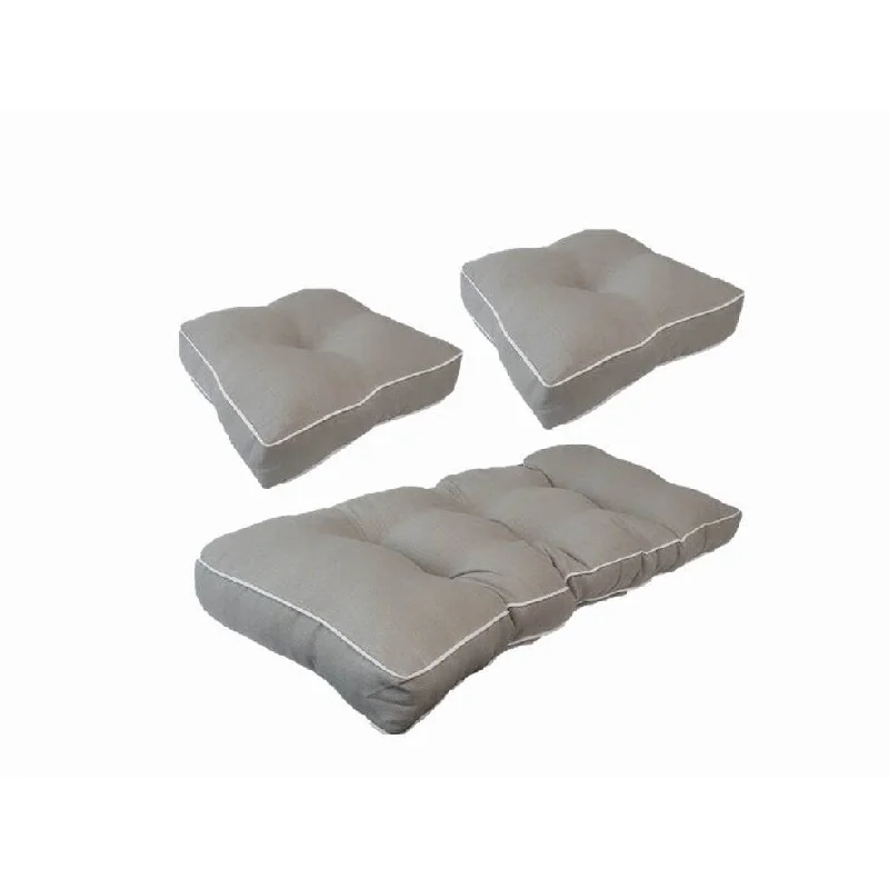 Stock Up and Save Suntastic Indoor/ Outdoor Light Grey Textured Settee and Seat Cushions (Set of 3) Stock Up and Save Suntastic Indoor/ Outdoor Light Grey Textured Settee and Seat Cushions (Set of 3)