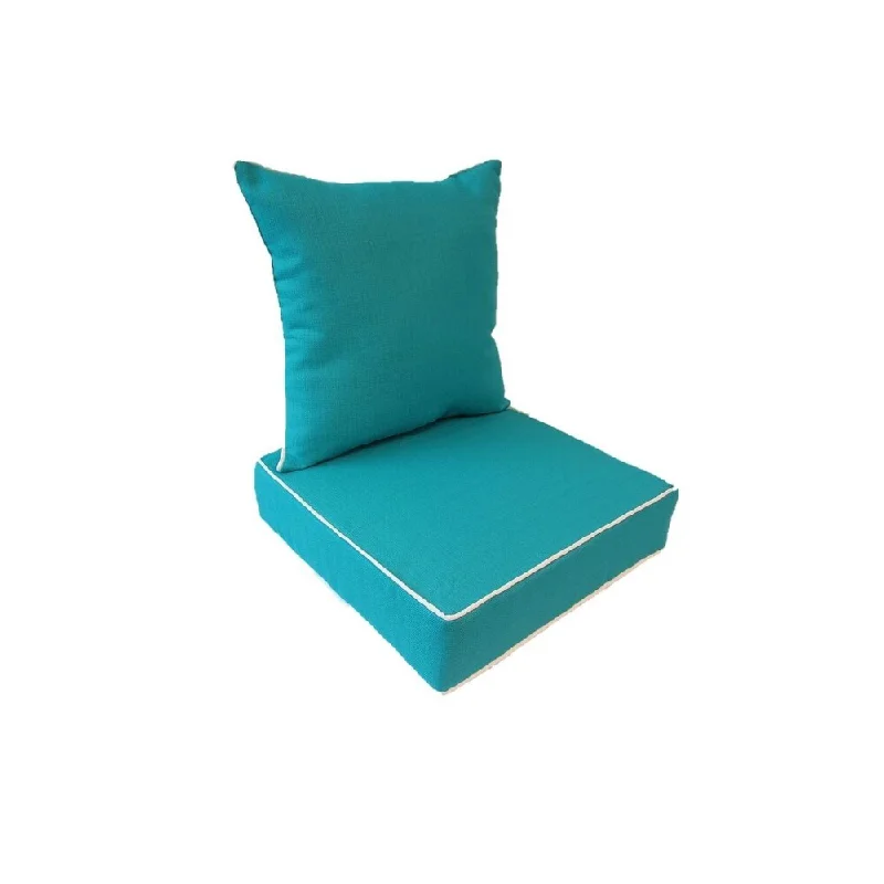 Weekend Deal Suntastic Indoor/ Outdoor Turquoise Textured Deep Seat and Back Cushions