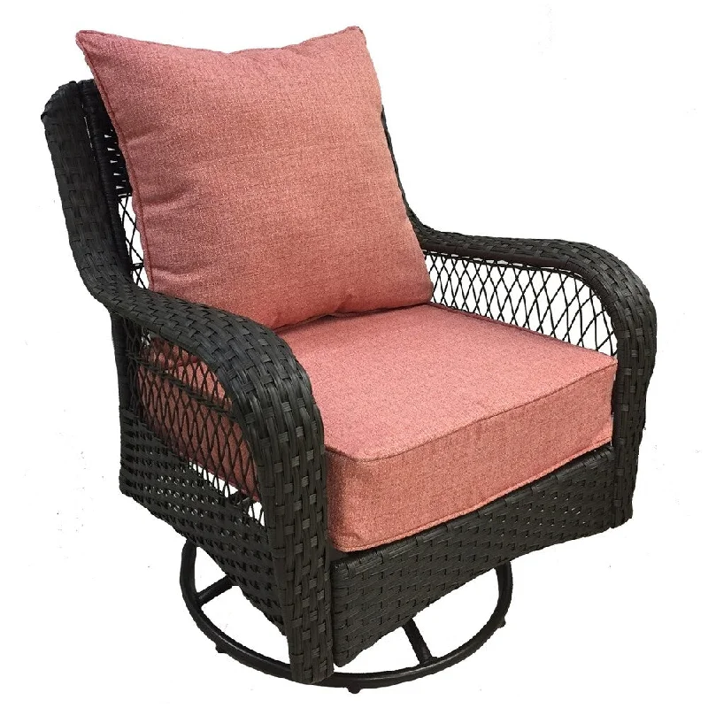 Don't Wait Suntastic O'Fiddlestix Coral Indoor/ Outdoor Deep Seat and Back Cushion Set (Chair Not Included)