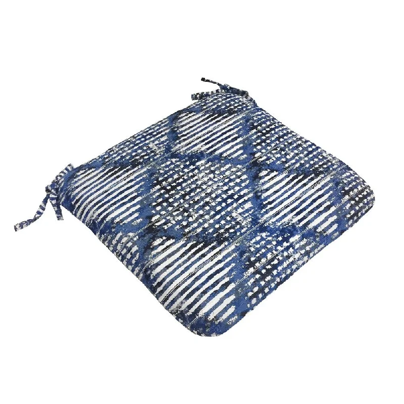 Special Offer Suntastic O'Shiboru Blue and White Indoor/ Outdoor Universal Chair Cushions (Set of 2)