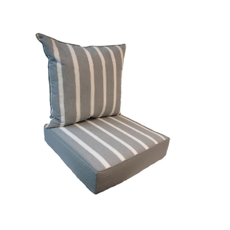 Limited Quantity Suntastic Sunboat Stripe Outdoor Deep Seat Cushion Set