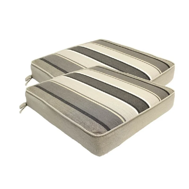 Grand Opening Sale Suntastic Sundeck Stripe Dining Chair Cushions, Set of 2