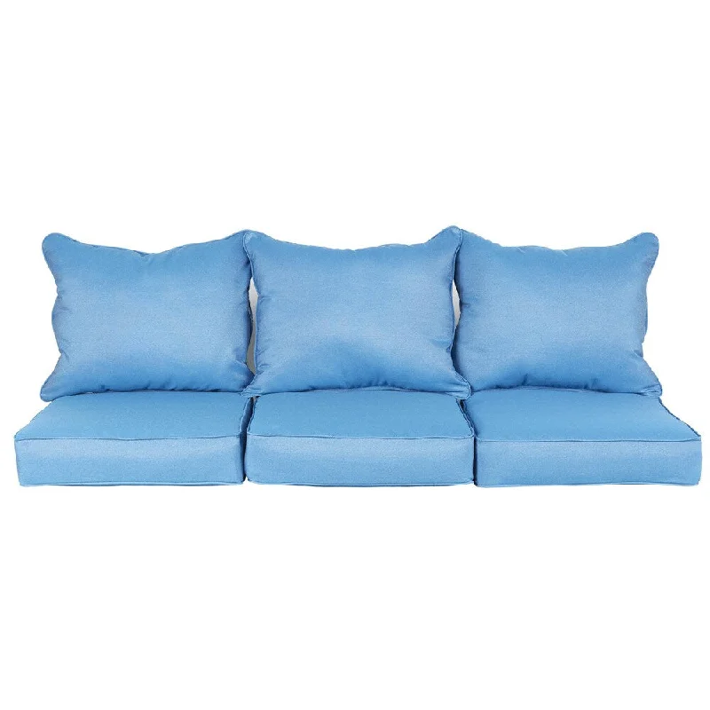 Major Savings Trabert Sunbrella Regatta Blue Indoor/ Outdoor Corded Pillow and Cushion 6-pc Sofa Set Major Savings Trabert Sunbrella Regatta Blue Indoor/ Outdoor Corded Pillow and Cushion 6-pc Sofa Set