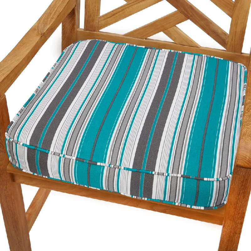 Flash Sale Tropic Stripe 19-inch Indoor/ Outdoor Corded Chair Cushion
