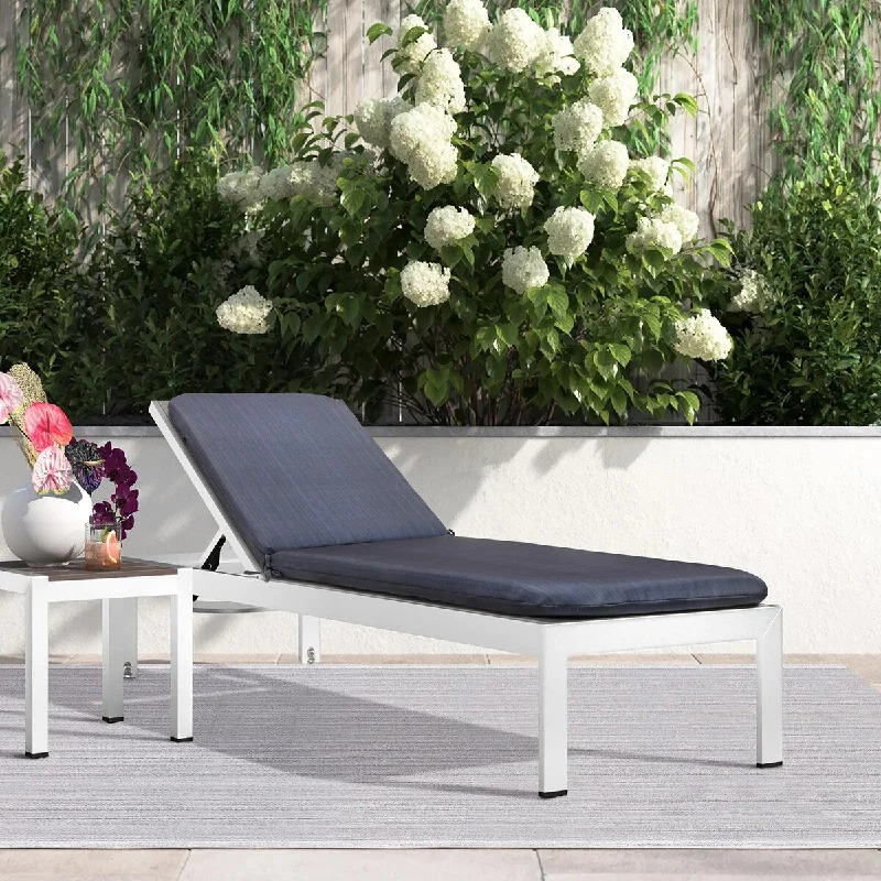 Exclusive Deal Urban Chic Outdoor Solid Textured Lounger Cushion 22 x 73 in Navy - 22" x 73" x 2.75"